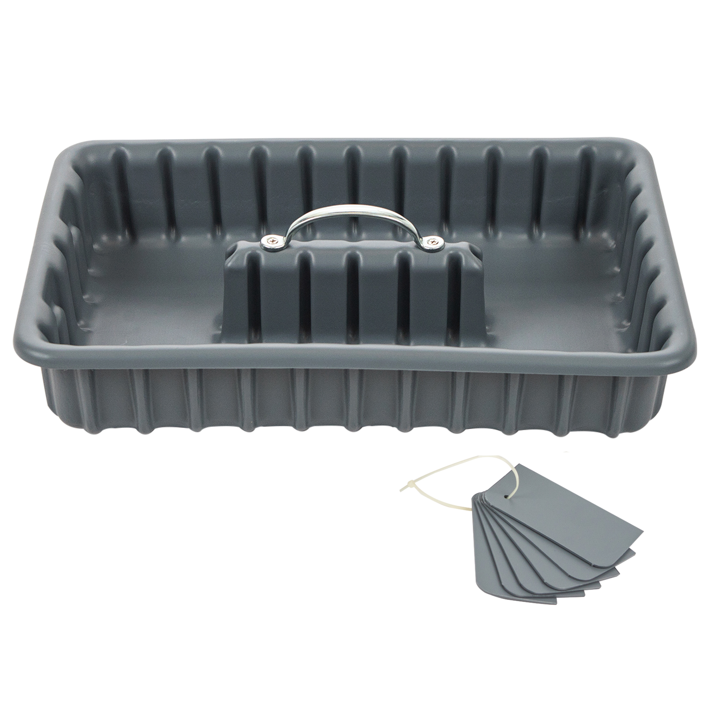 Grey Tote Tray/Org Tool Tray 15 x 9 x 5 comes w/6 Dividers – JB Products